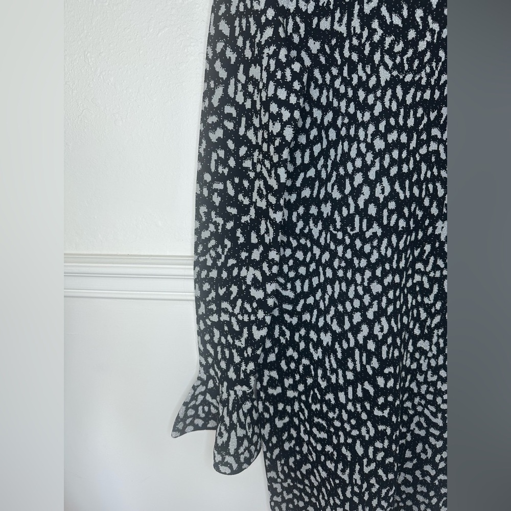 Michael Kors Metallic Cheetah-Print Dress - Black size S - Picture 7 of 12